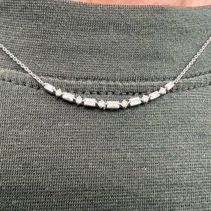 Dainty Diamond Necklace in Platinum